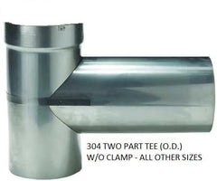 304L Stainless Steel 2-Part Tee OD for Rigid Chimney Liners