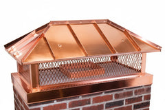 Copper Hip and Ridge Multi Flue Chimney Cap With Skirt