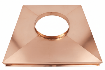 Custom copper chimney chase cover with drip edge