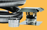 FireFlex 316L/Ti pre-insulated flexible stainless steel chimney liner basic kit with top plate and rain cap