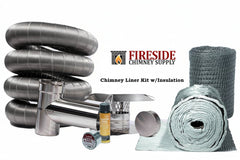 FireFlex 316L Pre-Insulated Stainless Steel Chimney Liner Tee Kit