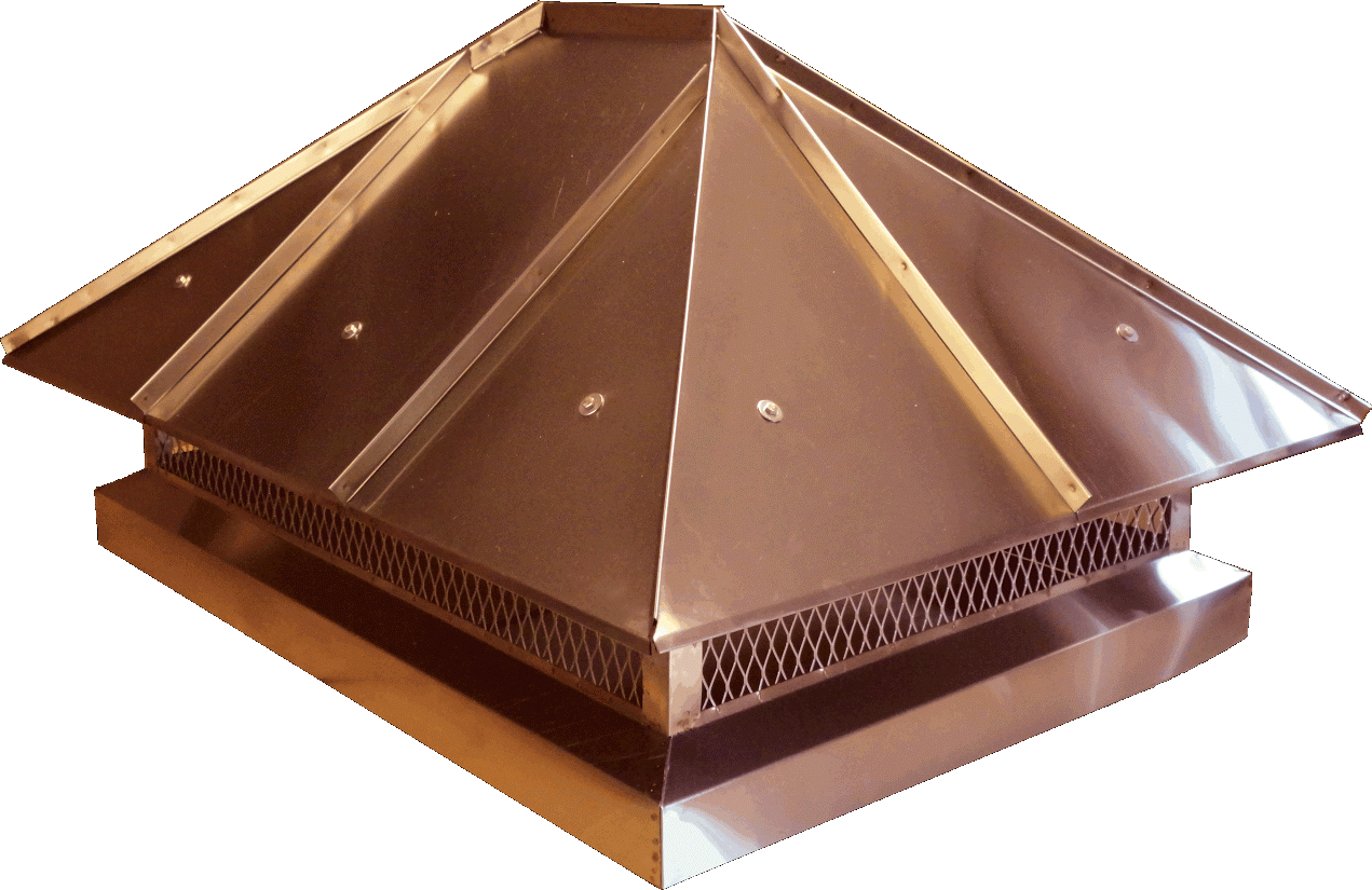 Copper Hip and Ridge Multi Flue with Skirt
