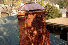 Copper Hip and Ridge Multi Flue Chimney Cap With Skirt