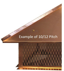 Copper Top Mount Hip and Ridge Multi Flue Hinged Chimney Cap