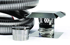 Stainless steel chimney liner top plate with EZ connect collar for flat or clay tile flues