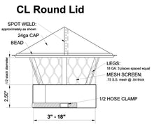 Round Top Plate Mount Stainless Steel Chimney Cap