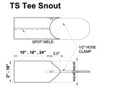 316 Stainless Steel 2-Part Chimney Flex Tee with 10" Snout