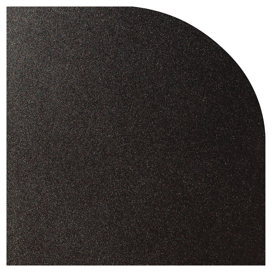 Black textured quarter round corner trim on a white background