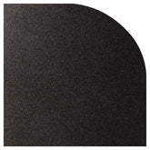 Black textured quarter round corner trim on a white background