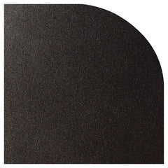 Black textured quarter round corner trim on a white background
