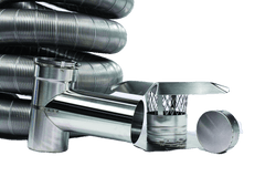 FireFlex 316L Pre-Insulated Stainless Steel Chimney Liner Tee Kit
