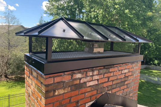 Black powder coated stainless steel chimney cap