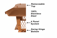 Copper Knockdown style Multi Flue Hinged Chimney Caps