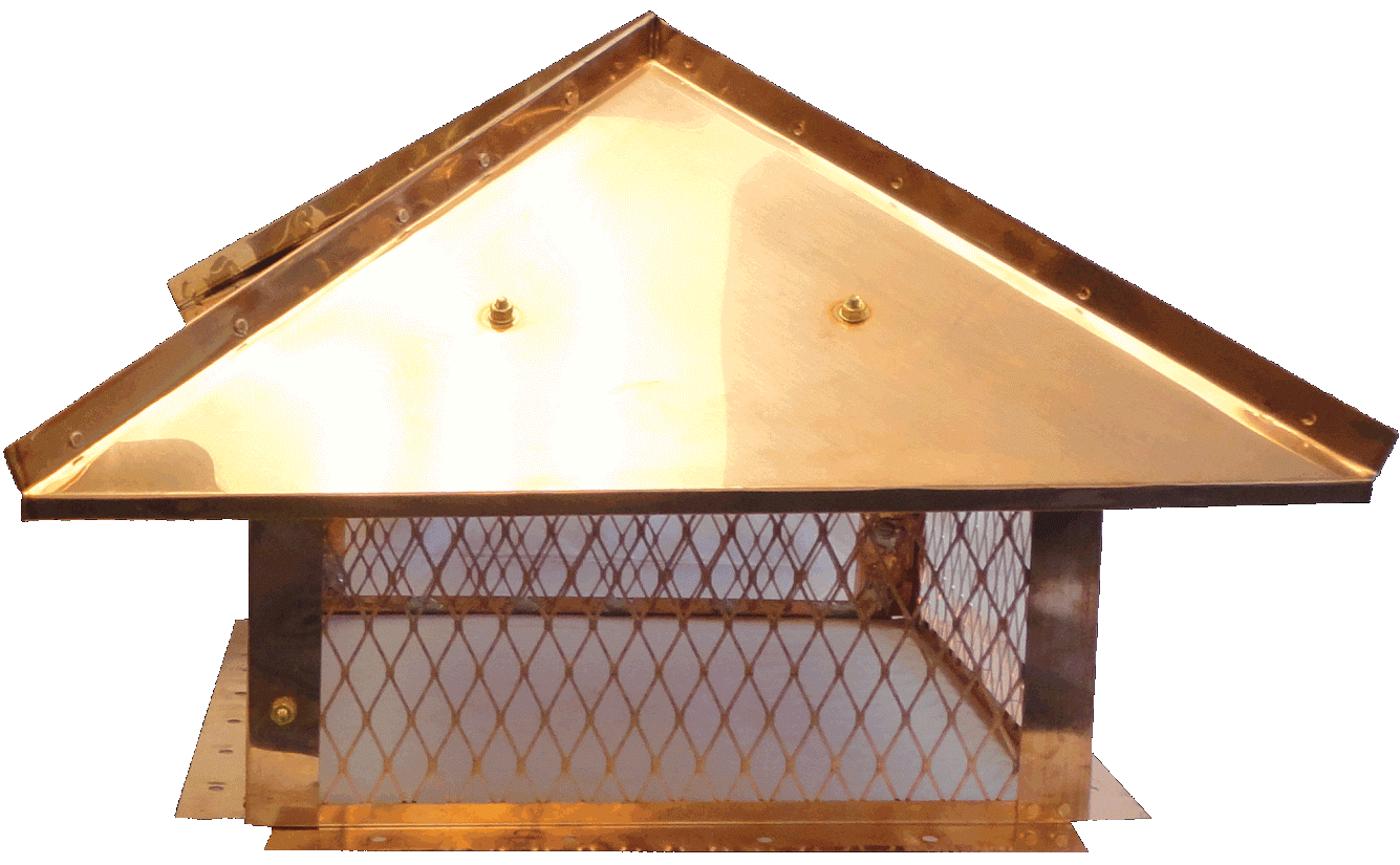 Copper Hip Pre-Assembled  Multi Flue Hinged Chimney Cap