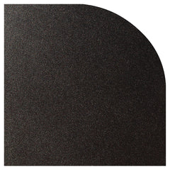 Black textured quarter round corner trim on a white background