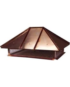 Copper Hip and Ridge Pre-Assembled  Multi Flue Hinged Chimney Cap