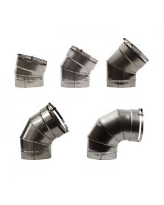 Flue Elbow 45 ° with Door/Diameter 120 mm Cast Fixed Polished and Sanded Seams 